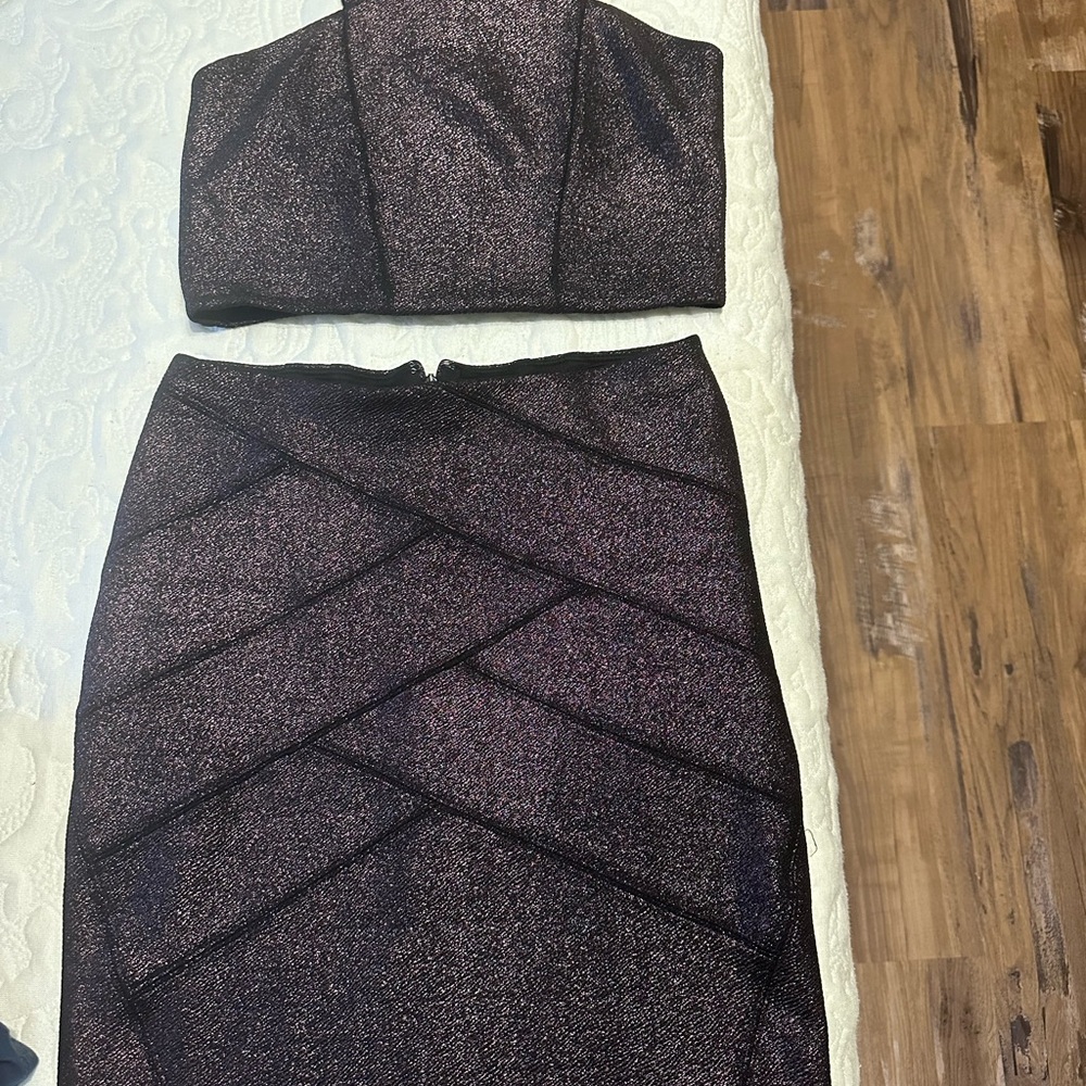 Elegant Black and Purple Women's matching set